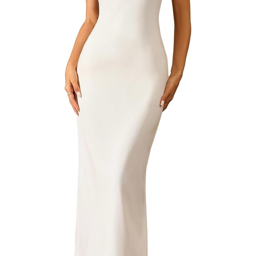Elegant Bridal White Sleeveless Dress